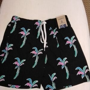 Chubbies Black Palm Tree Swim Shorts / 7in/ Large